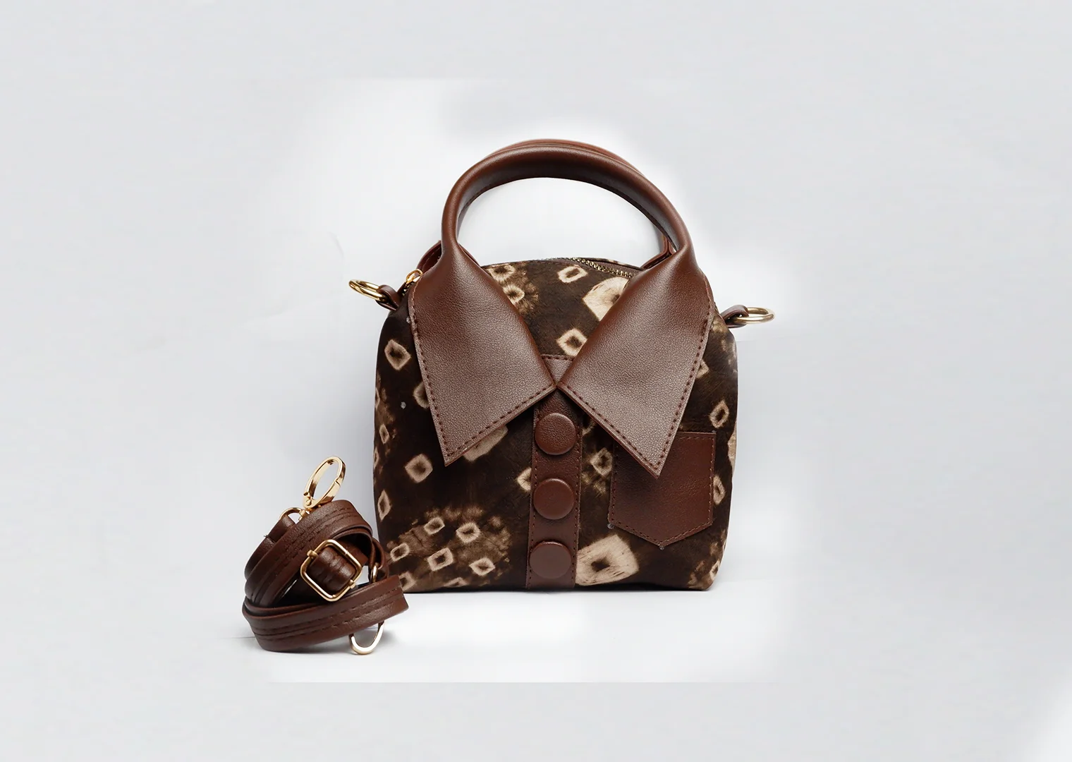 Tas Jumputan Baju Coklat Tua